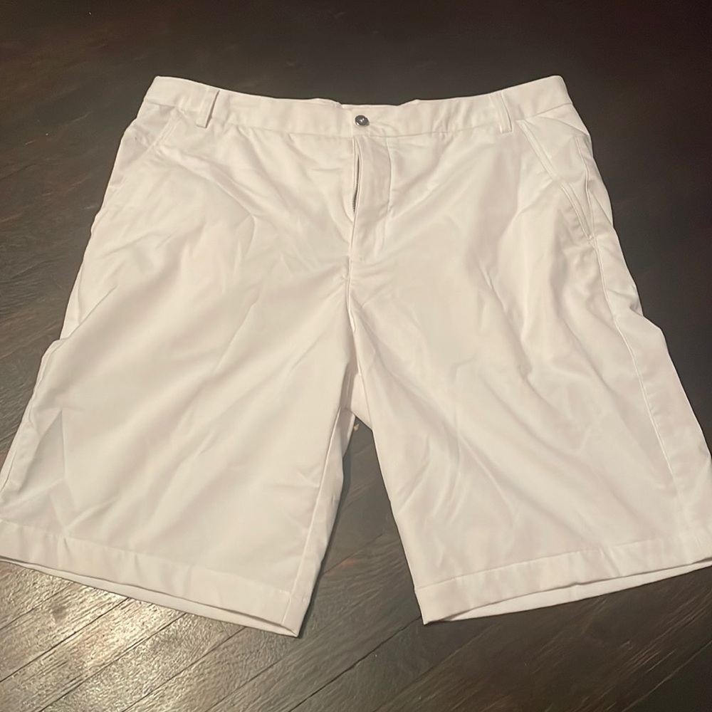 White Puma Golf Shorts 36W and longer length.